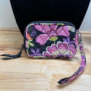 Vera Bradley Pink and Purple Floral Wristlet